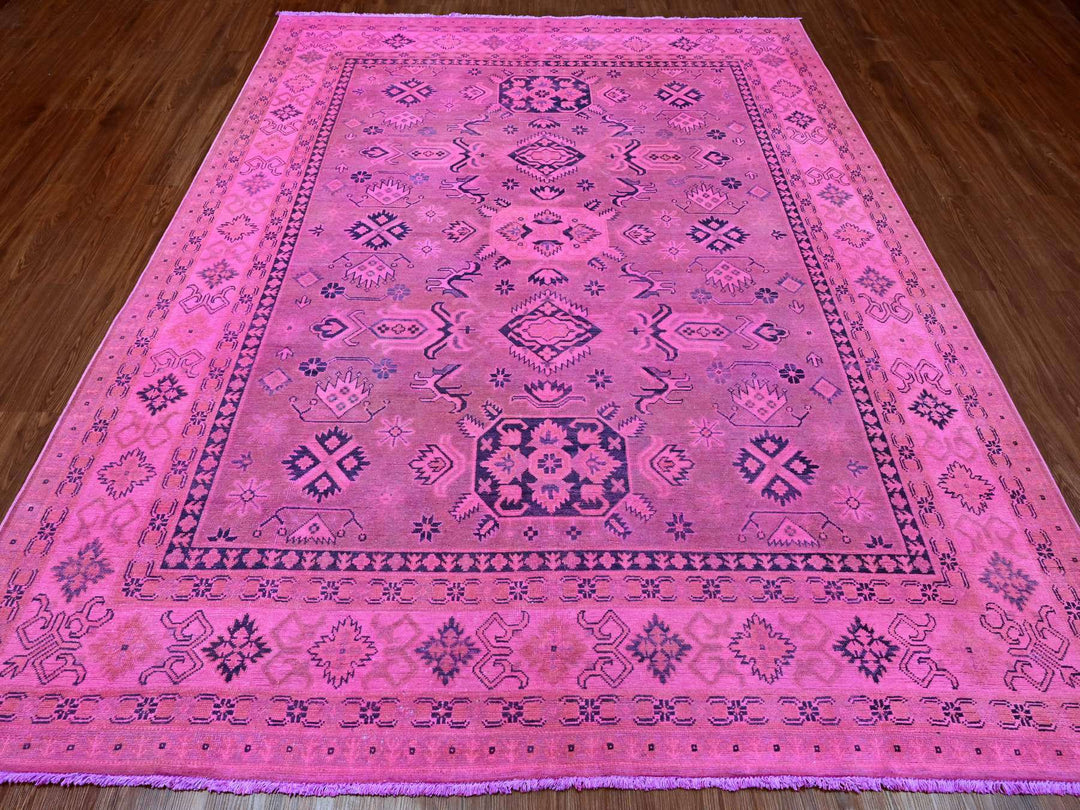 7'10" x 9'7" New Hand Knotted Overdyed Wool Rectangle Oriental Rug - MOA10220011