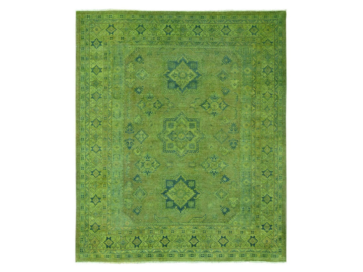 8'0" x 9'6" New Hand Knotted Overdyed Wool Rectangle Oriental Rug - MOA10220012
