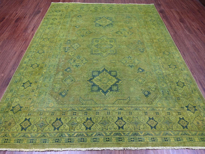 8'0" x 9'6" New Hand Knotted Overdyed Wool Rectangle Oriental Rug - MOA10220012