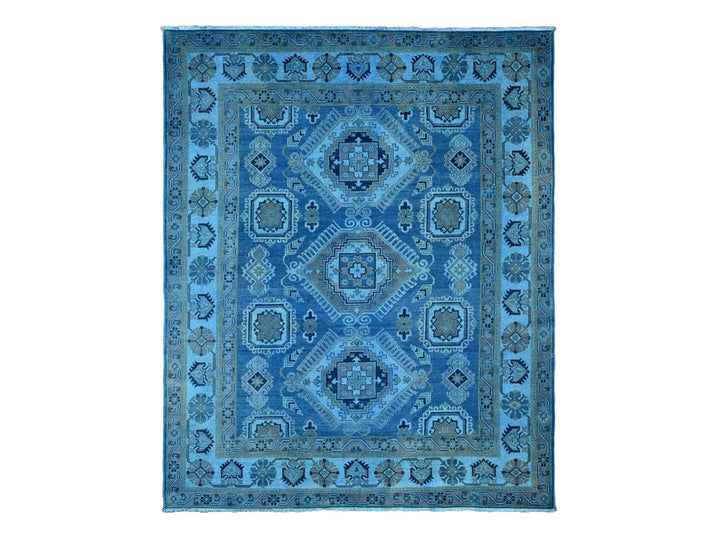 7'11" x 9'9" New Hand Knotted Overdyed Wool Rectangle Oriental Rug - MOA10220013