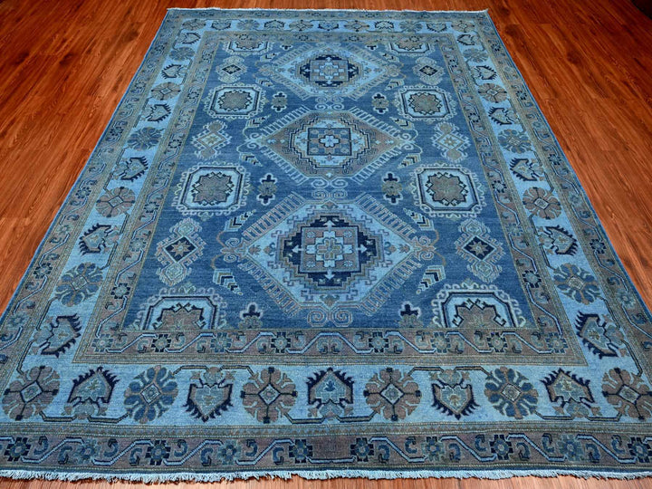 7'11" x 9'9" New Hand Knotted Overdyed Wool Rectangle Oriental Rug - MOA10220013