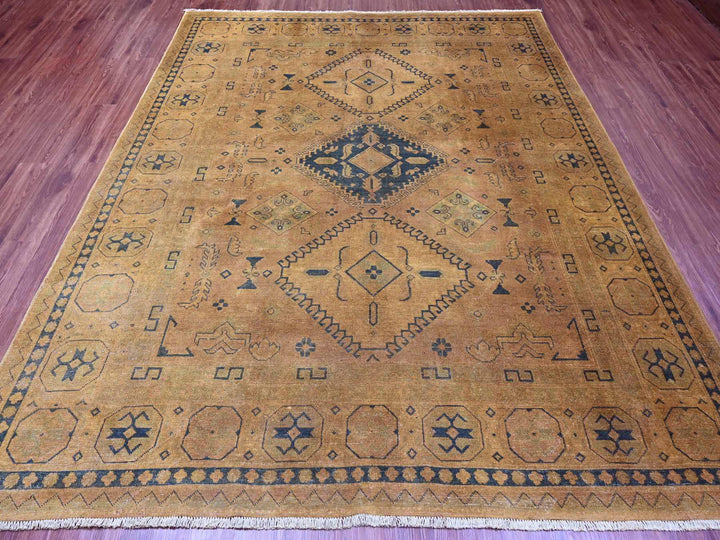 7'11" x 9'5" New Hand Knotted Overdyed Wool Rectangle Oriental Rug - MOA10220014