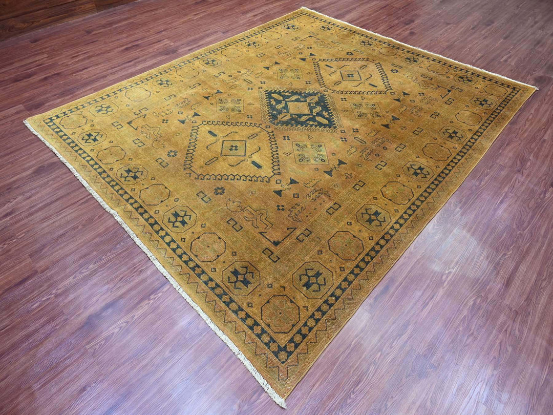 7'11" x 9'5" New Hand Knotted Overdyed Wool Rectangle Oriental Rug - MOA10220014