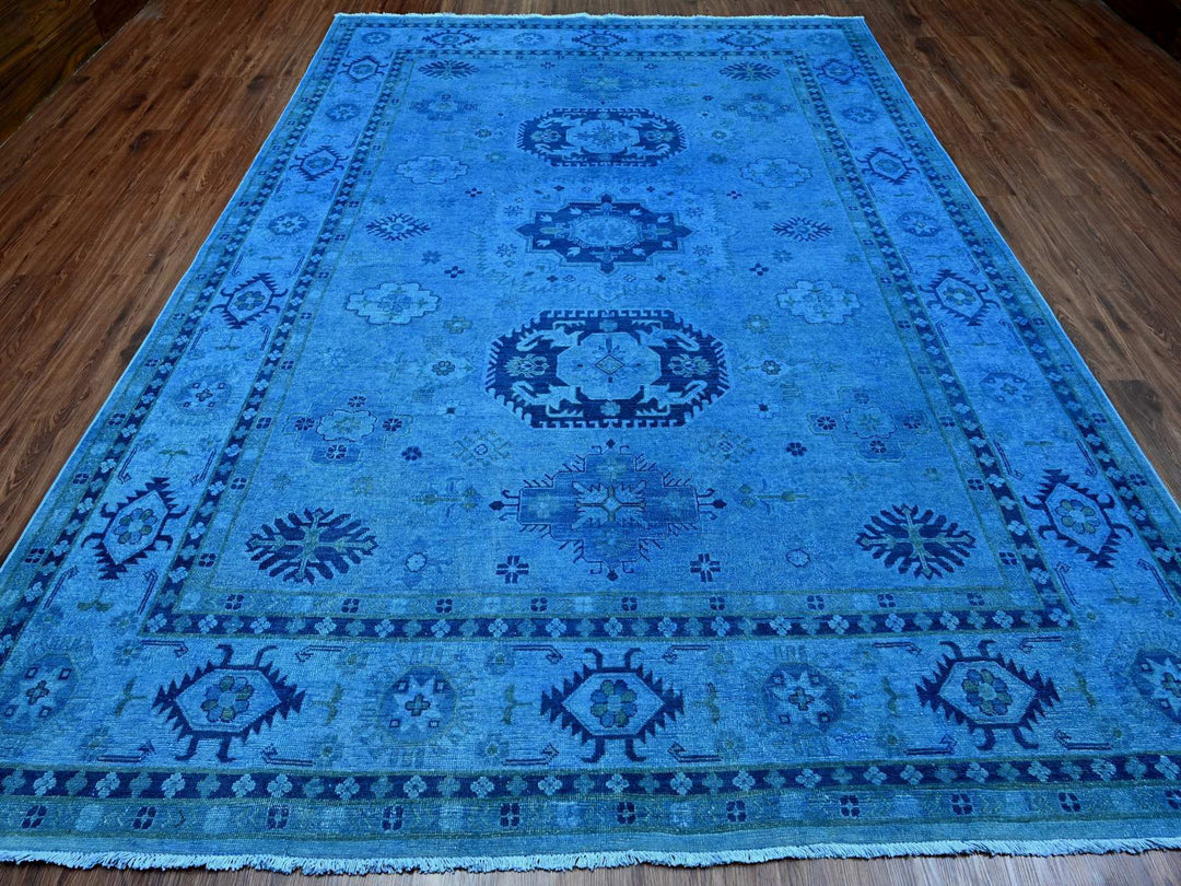 8'8" x 11'9" New Hand Knotted Overdyed Wool Rectangle Oriental Rug - MOA10220015