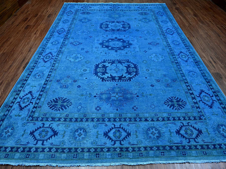 8'8" x 11'9" New Hand Knotted Overdyed Wool Rectangle Oriental Rug - MOA10220015