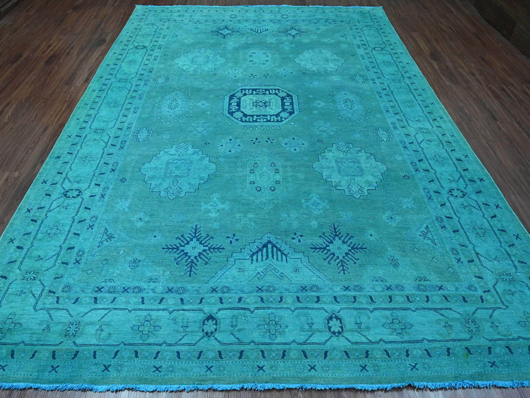 8'9" x 11'7" New Hand Knotted Overdyed Wool Rectangle Oriental Rug - MOA10220016