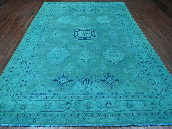 8'9" x 11'7" New Hand Knotted Overdyed Wool Rectangle Oriental Rug - MOA10220016