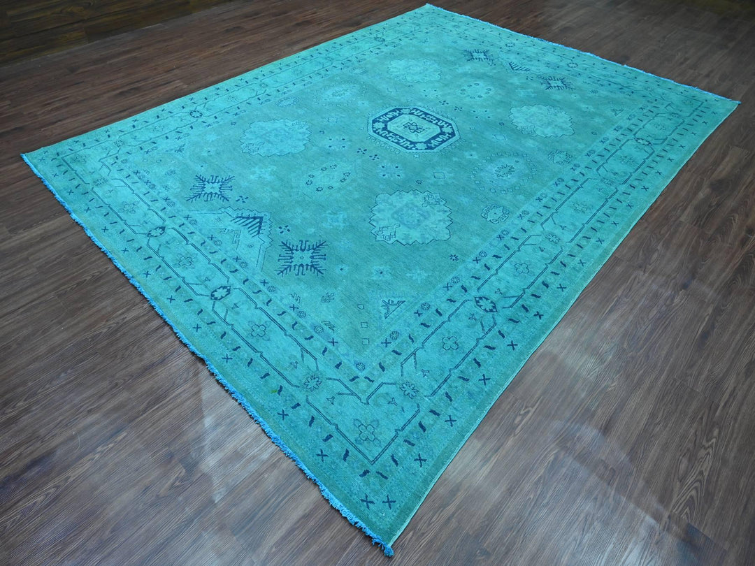 8'9" x 11'7" New Hand Knotted Overdyed Wool Rectangle Oriental Rug - MOA10220016