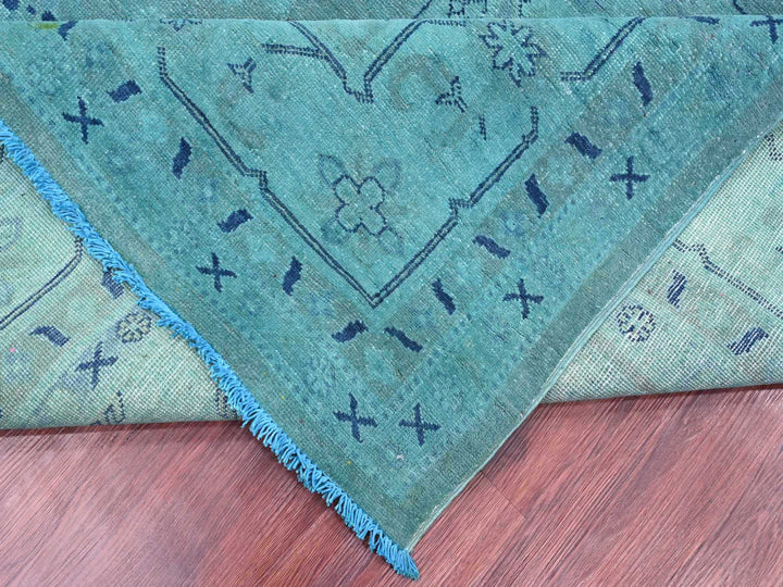 8'9" x 11'7" New Hand Knotted Overdyed Wool Rectangle Oriental Rug - MOA10220016