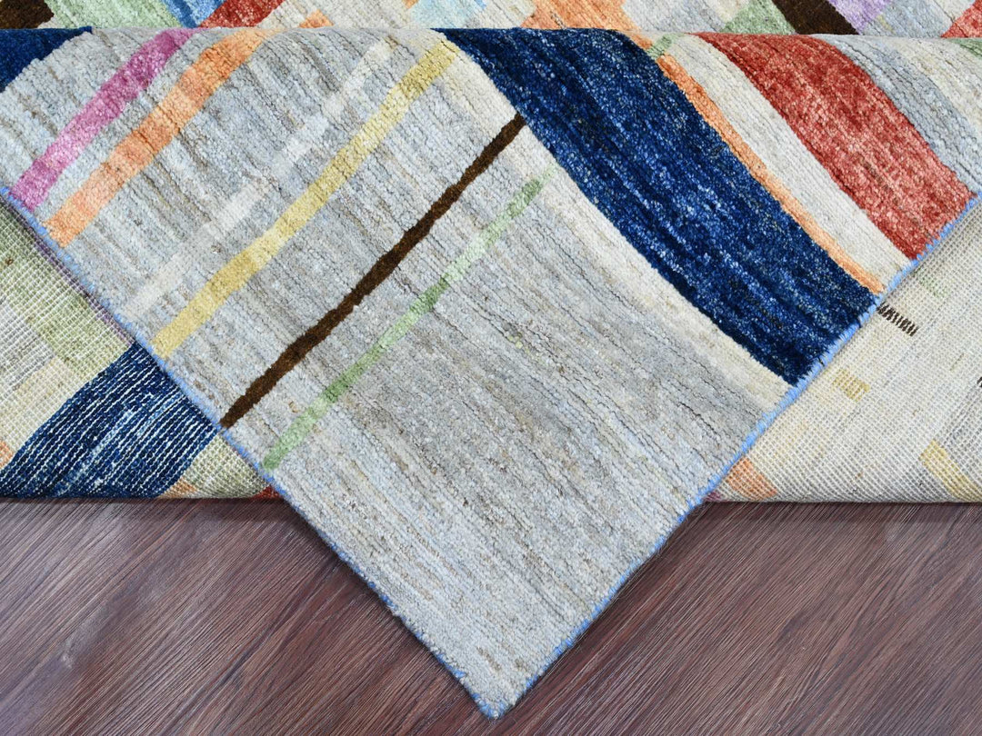 7'10" x 9'9" New Hand Knotted Grey Wool Rectangle Oriental Rug - MOA10220019