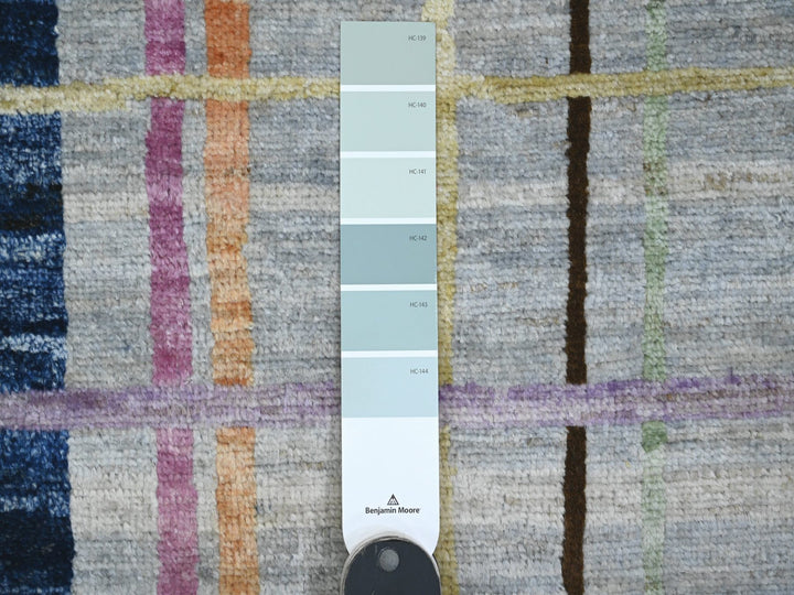 7'10" x 9'9" New Hand Knotted Grey Wool Rectangle Oriental Rug - MOA10220019