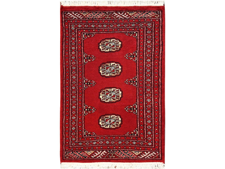 2'0" x 3'2" New Hand Knotted Red Wool Rectangle Oriental Rug - MOA1022001