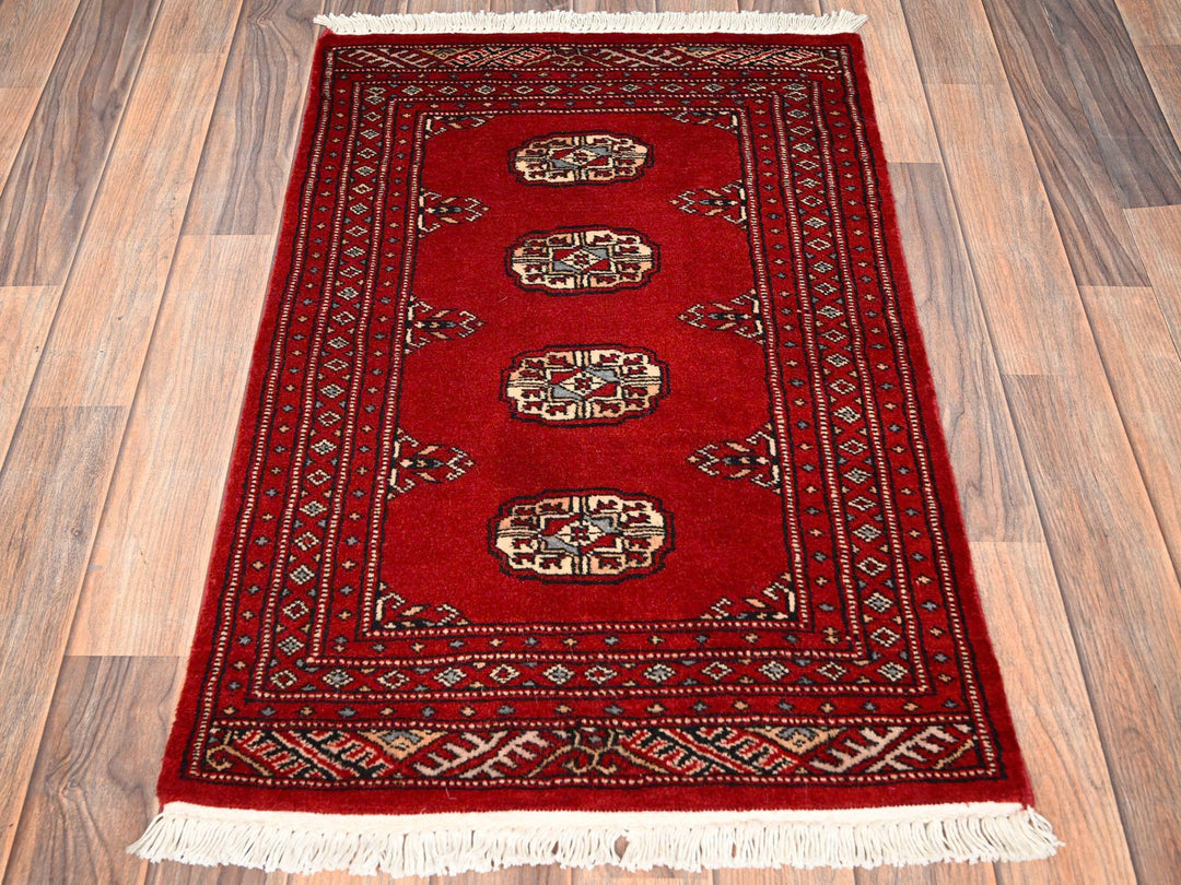 2'0" x 3'2" New Hand Knotted Red Wool Rectangle Oriental Rug - MOA1022001