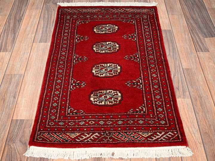 2'0" x 3'2" New Hand Knotted Red Wool Rectangle Oriental Rug - MOA1022001