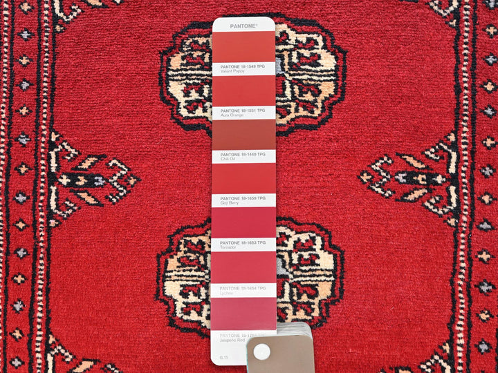 2'0" x 3'2" New Hand Knotted Red Wool Rectangle Oriental Rug - MOA1022001