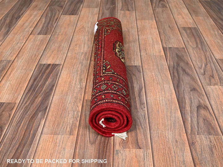 2'0" x 3'2" New Hand Knotted Red Wool Rectangle Oriental Rug - MOA1022001