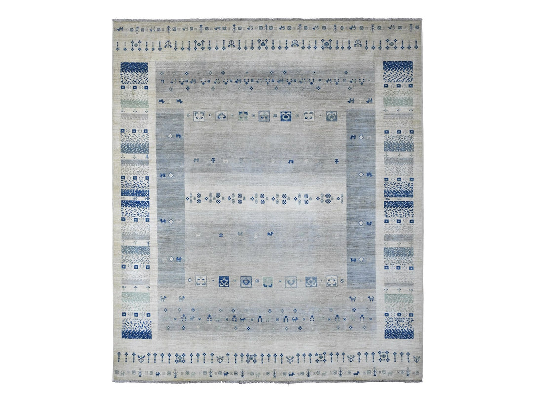 8'3" x 9'7" New Hand Knotted Ivory Wool Rectangle Oriental Rug - MOA10220020