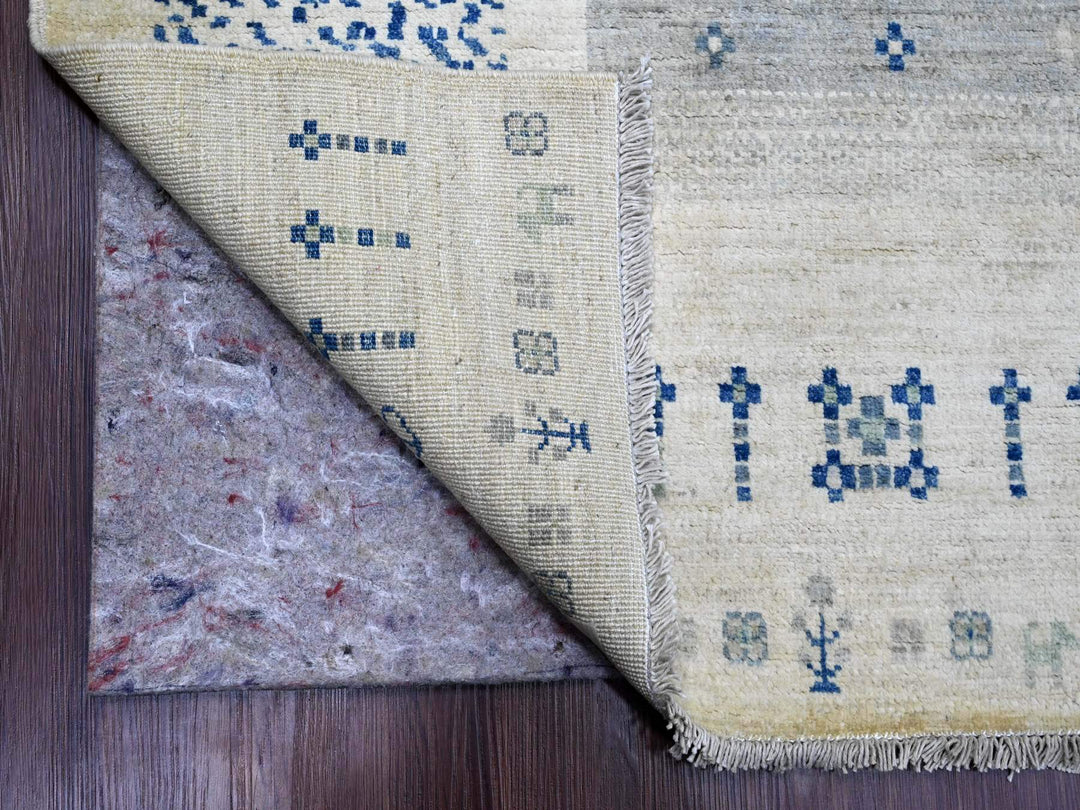 8'3" x 9'7" New Hand Knotted Ivory Wool Rectangle Oriental Rug - MOA10220020