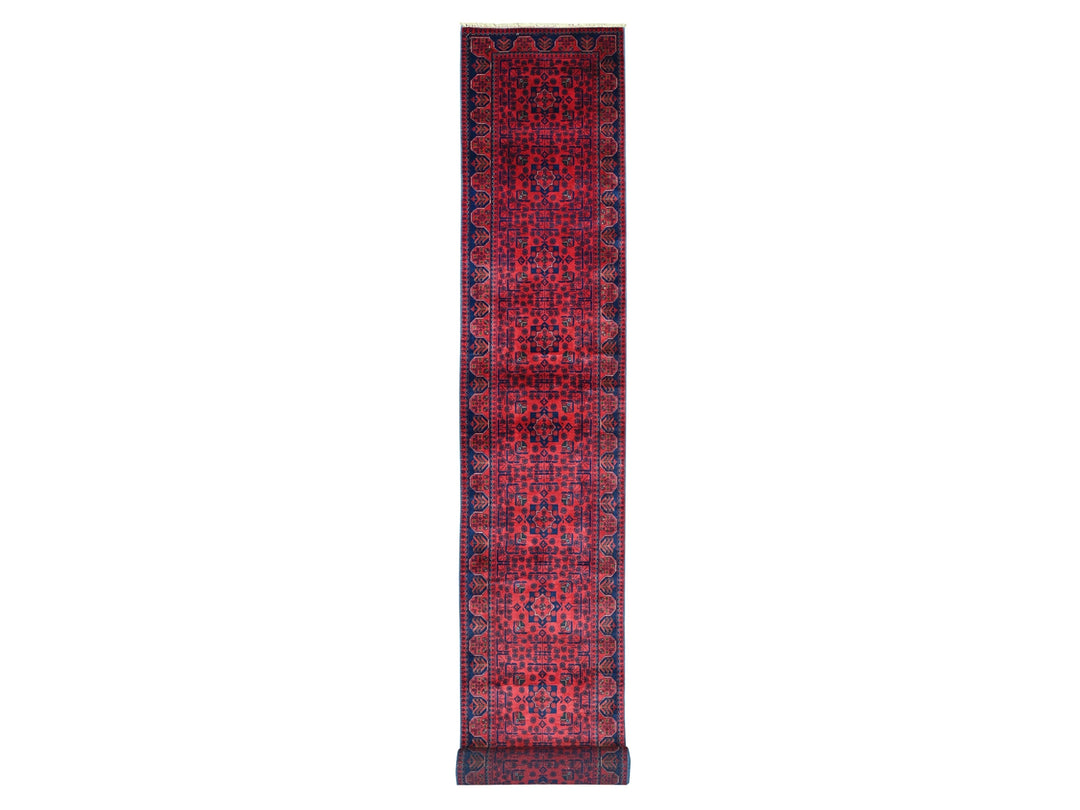 2'6" x 21'6" New Hand Knotted Red Wool Runner Oriental Rug - MOA10220021