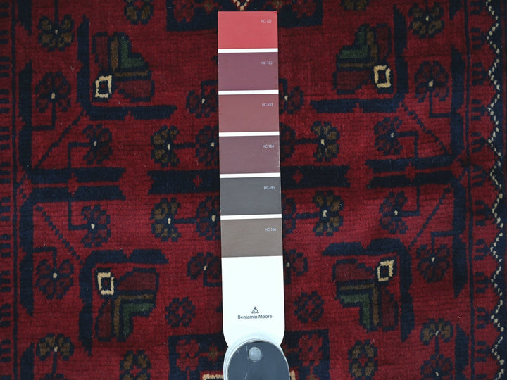 2'8" x 4'2" New Hand Knotted Red Wool Rectangle Oriental Rug - MOA10220022