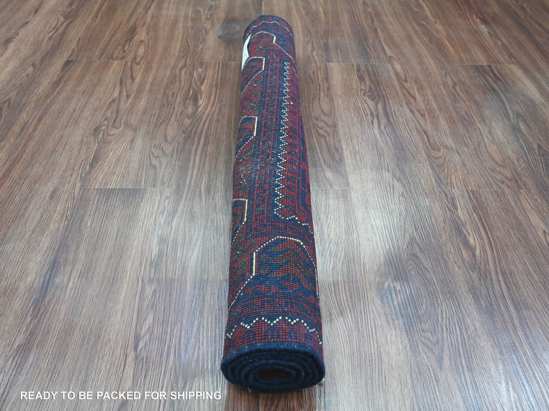 2'8" x 4'2" New Hand Knotted Red Wool Rectangle Oriental Rug - MOA10220022