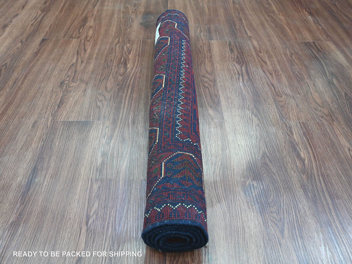 2'8" x 4'2" New Hand Knotted Red Wool Rectangle Oriental Rug - MOA10220022