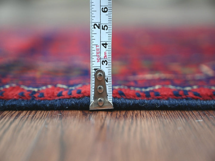 2'8" x 4'2" New Hand Knotted Red Wool Rectangle Oriental Rug - MOA10220022