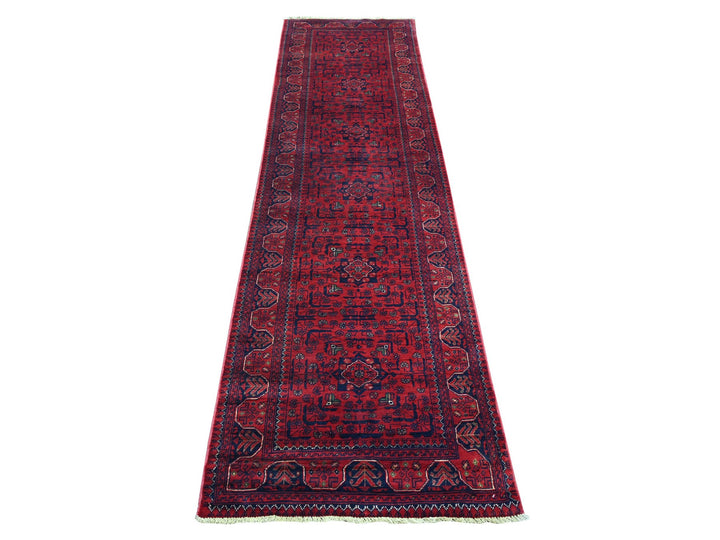 2'7" x 9'5" New Hand Knotted Red Wool Runner Oriental Rug - MOA10220025