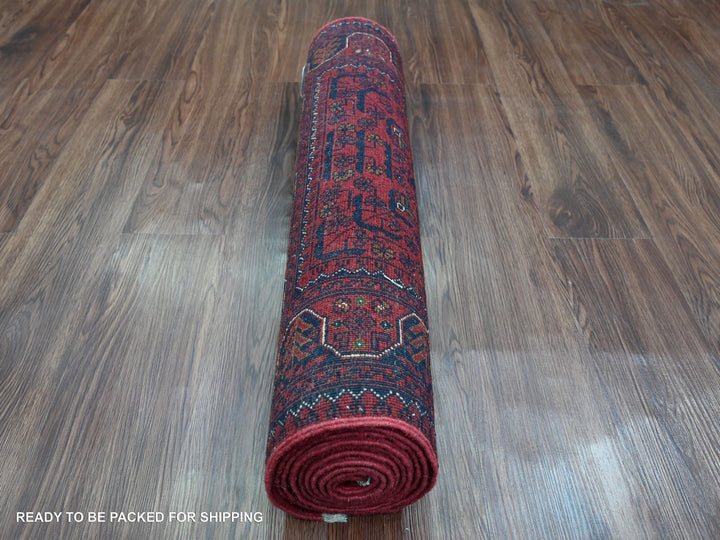 2'7" x 9'5" New Hand Knotted Red Wool Runner Oriental Rug - MOA10220025