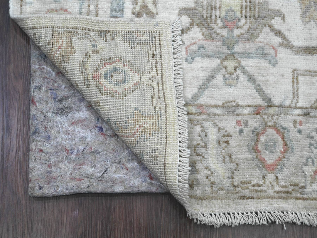 3'0" x 15'9" New Hand Knotted Ivory Wool Runner Oriental Rug - MOA10220027