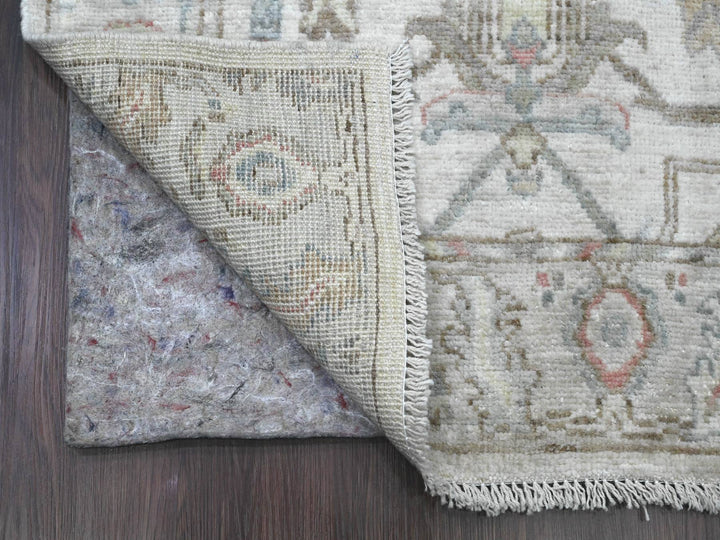 3'0" x 15'9" New Hand Knotted Ivory Wool Runner Oriental Rug - MOA10220027
