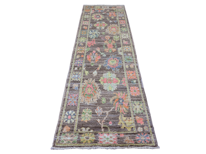 3'0" x 9'8" New Hand Knotted Brown Wool Runner Oriental Rug - MOA10220028