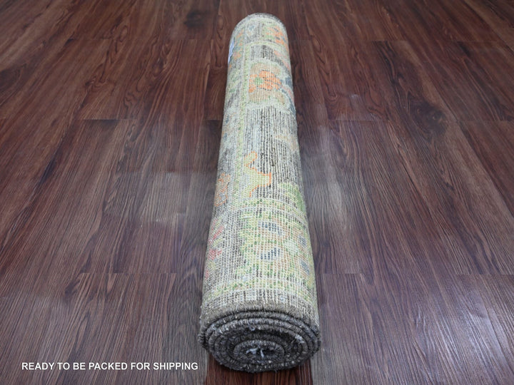 3'0" x 9'8" New Hand Knotted Brown Wool Runner Oriental Rug - MOA10220028