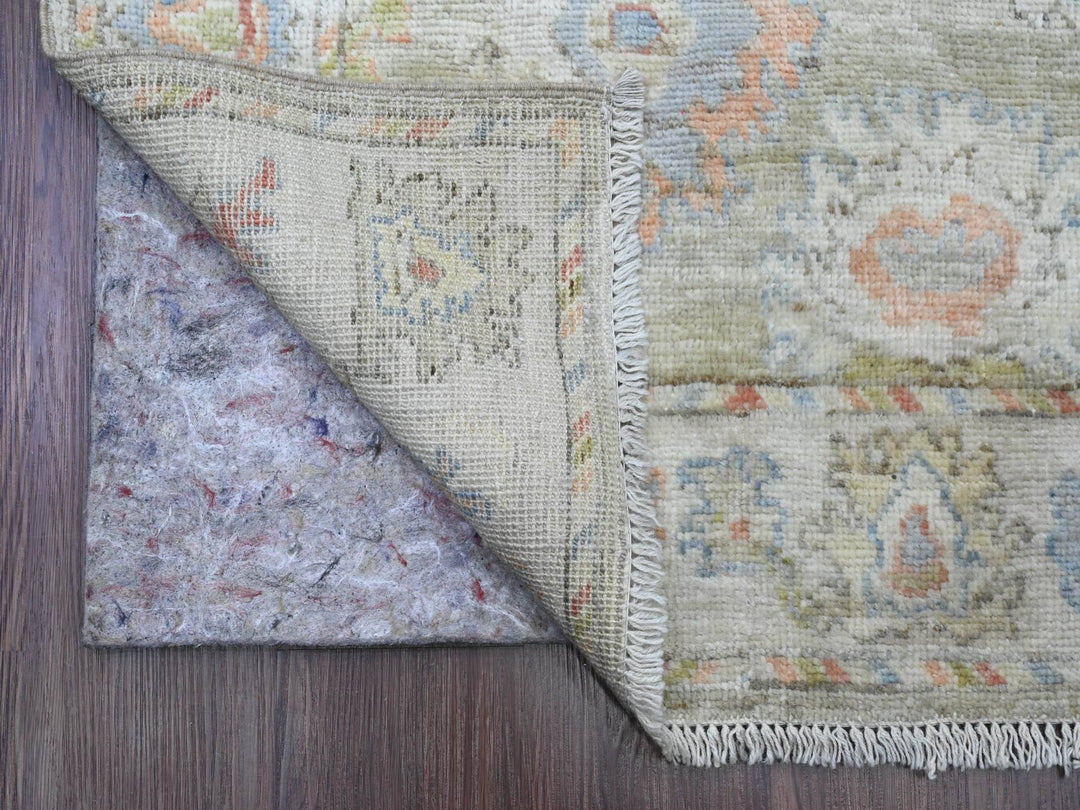 3'0" x 19'10" New Hand Knotted Green Wool Runner Oriental Rug - MOA10220031