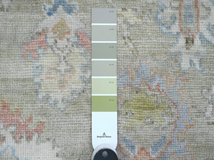 3'0" x 19'10" New Hand Knotted Green Wool Runner Oriental Rug - MOA10220031