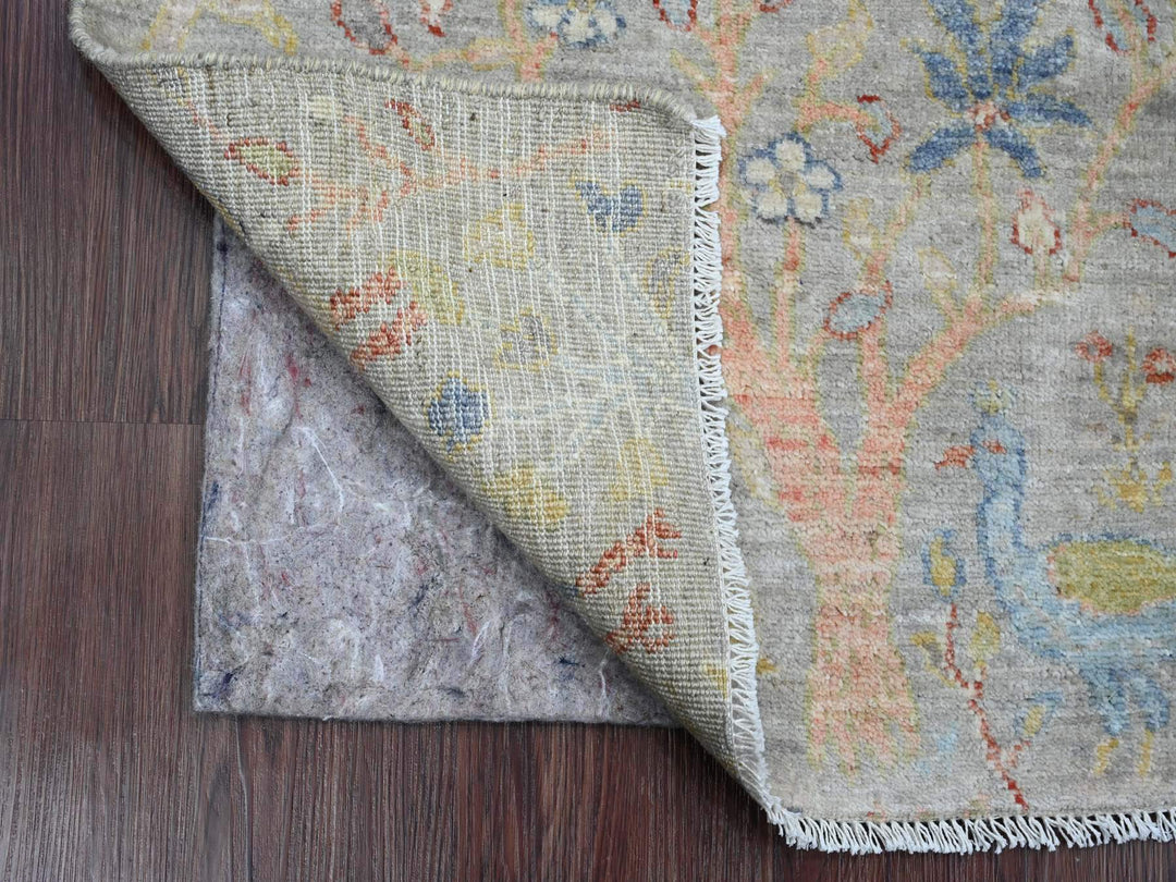 2'1" x 3'1" New Hand Knotted Grey Wool Rectangle Oriental Rug - MOA10220033