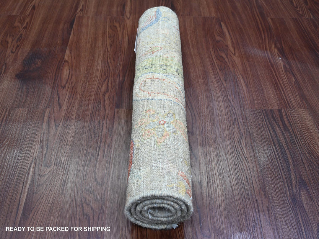 2'1" x 3'1" New Hand Knotted Grey Wool Rectangle Oriental Rug - MOA10220033