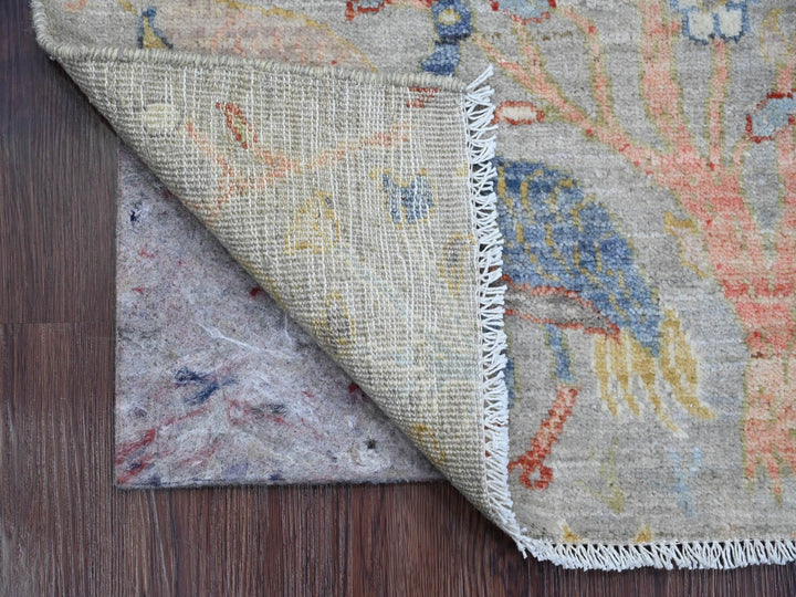 2'1" x 3'1" New Hand Knotted Grey Wool Rectangle Oriental Rug - MOA10220036