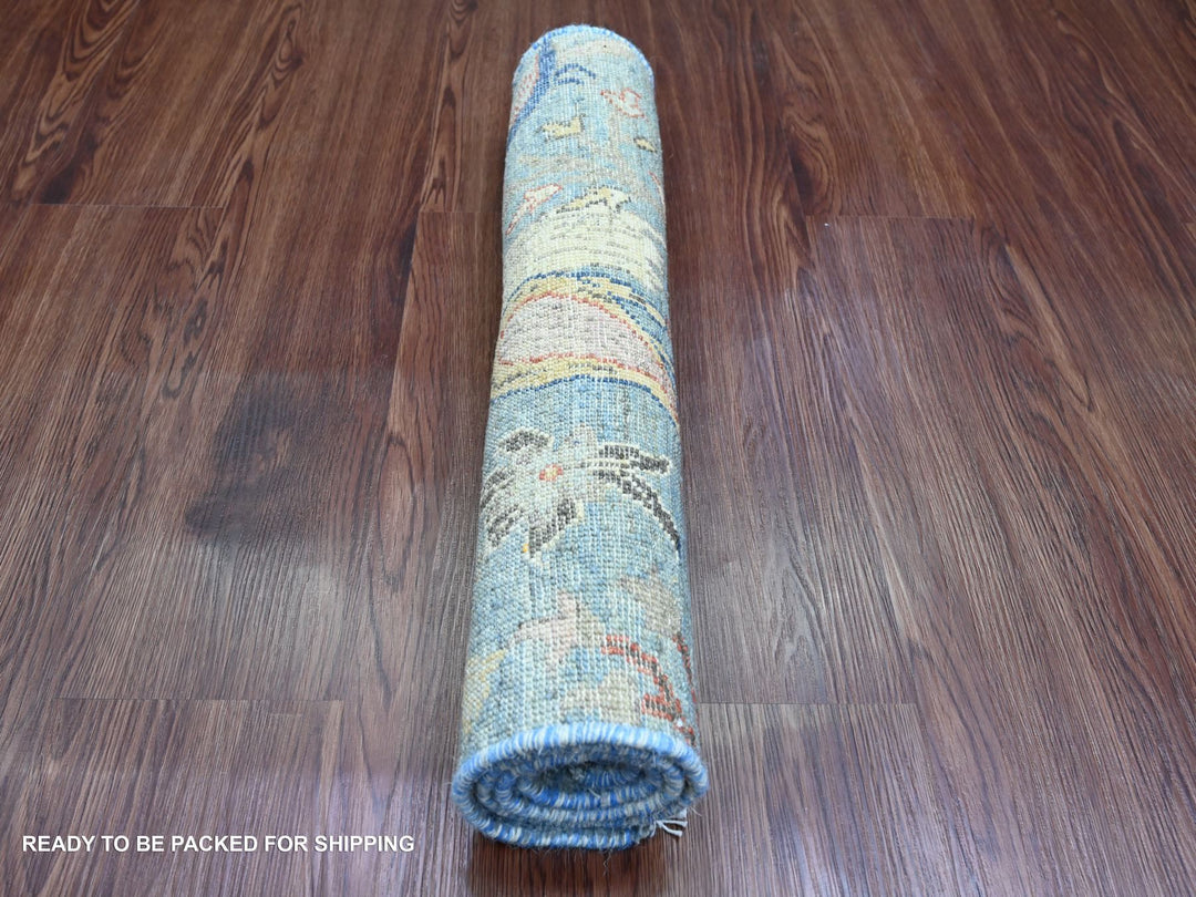 2'1" x 3'1" New Hand Knotted Blue Wool Rectangle Oriental Rug - MOA10220038
