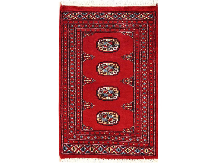 2'0" x 3'2" New Hand Knotted Red Wool Rectangle Oriental Rug - MOA1022003