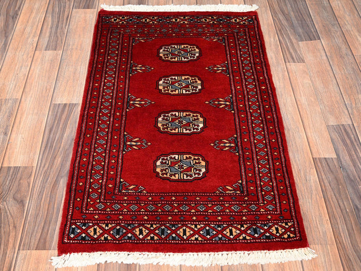 2'0" x 3'2" New Hand Knotted Red Wool Rectangle Oriental Rug - MOA1022003
