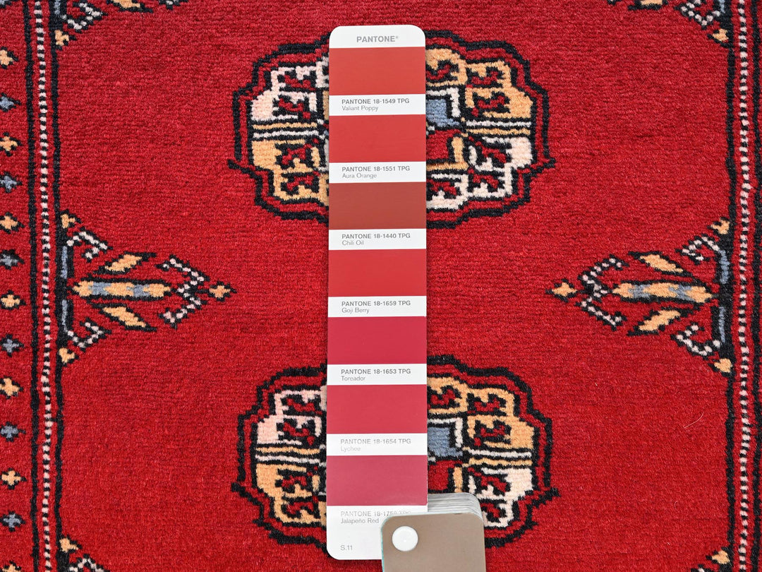 2'0" x 3'2" New Hand Knotted Red Wool Rectangle Oriental Rug - MOA1022003