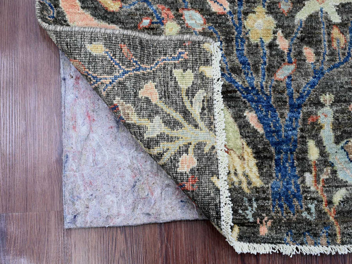 1'11" x 6'2" New Hand Knotted Grey Wool Runner Oriental Rug - MOA10220040