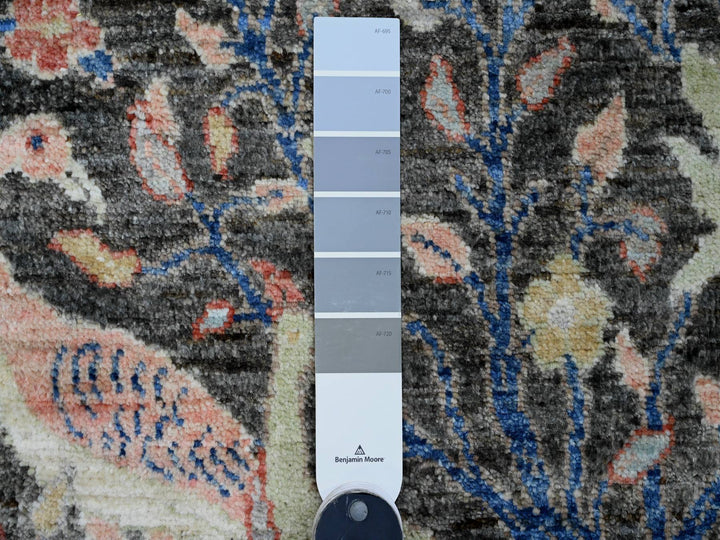 1'11" x 6'2" New Hand Knotted Grey Wool Runner Oriental Rug - MOA10220040