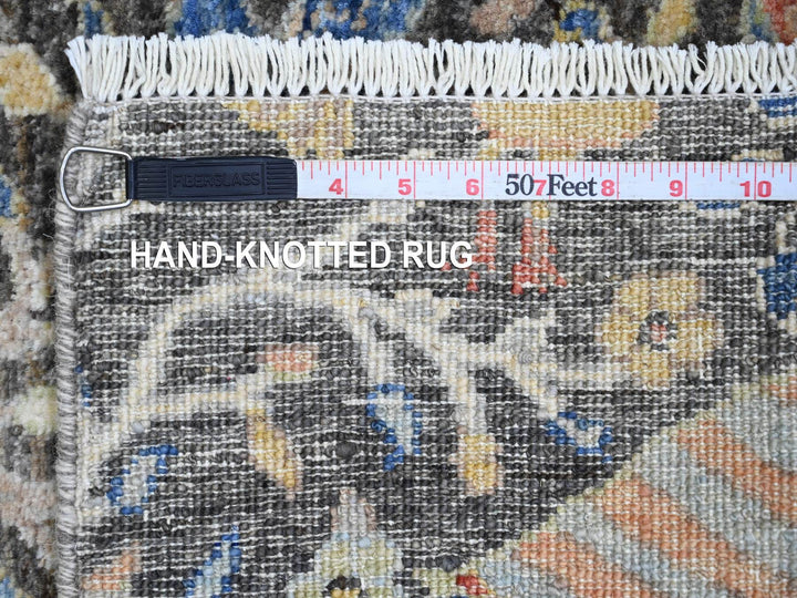 1'11" x 6'2" New Hand Knotted Grey Wool Runner Oriental Rug - MOA10220040