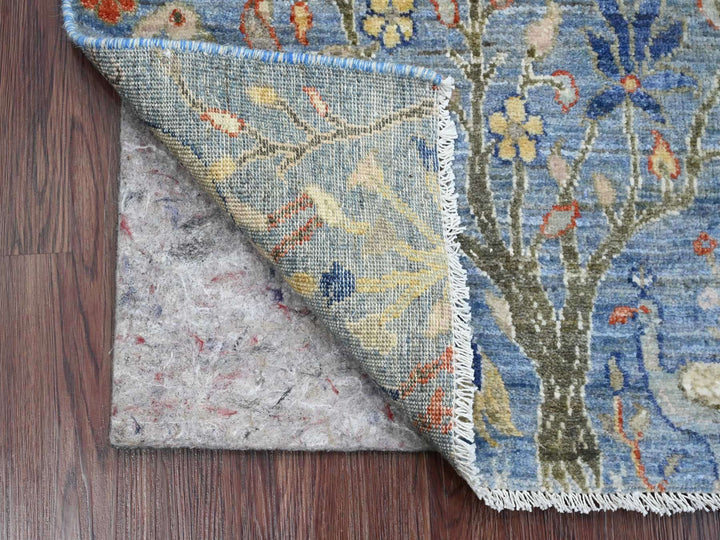 2'0" x 3'0" New Hand Knotted Blue Wool Rectangle Oriental Rug - MOA10220041