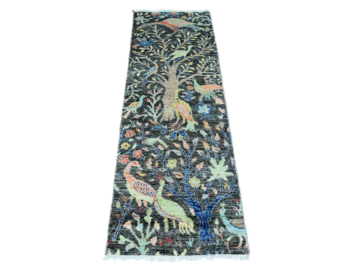 2'0" x 6'2" New Hand Knotted Grey Wool Runner Oriental Rug - MOA10220043