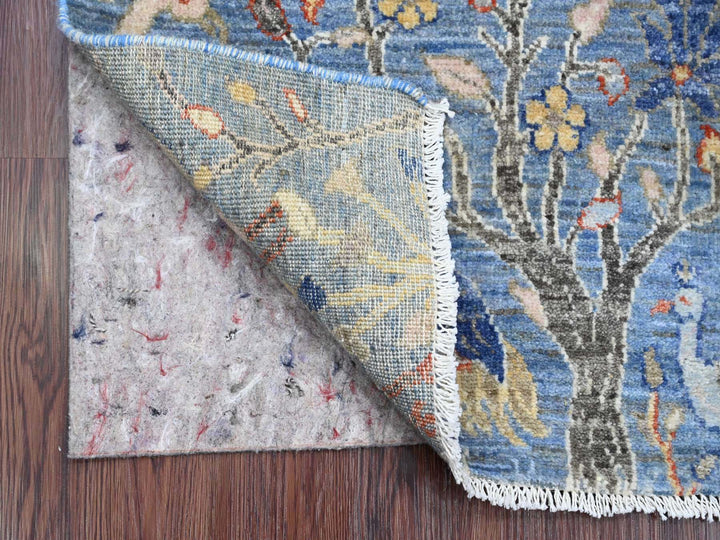 2'0" x 2'11" New Hand Knotted Blue Wool Rectangle Oriental Rug - MOA10220044