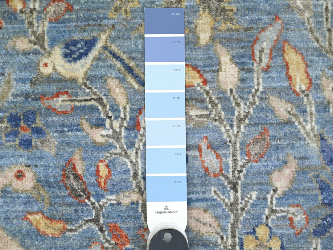 2'0" x 2'11" New Hand Knotted Blue Wool Rectangle Oriental Rug - MOA10220044