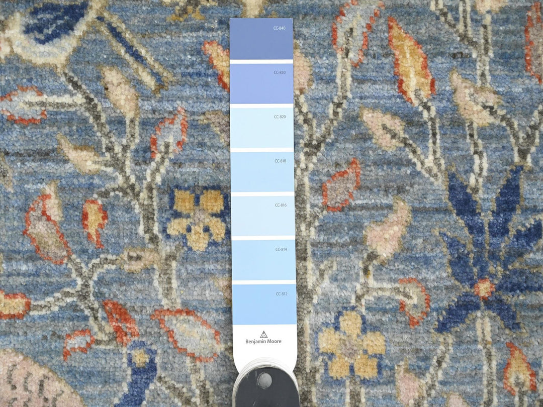 2'1" x 2'11" New Hand Knotted Blue Wool Rectangle Oriental Rug - MOA10220046